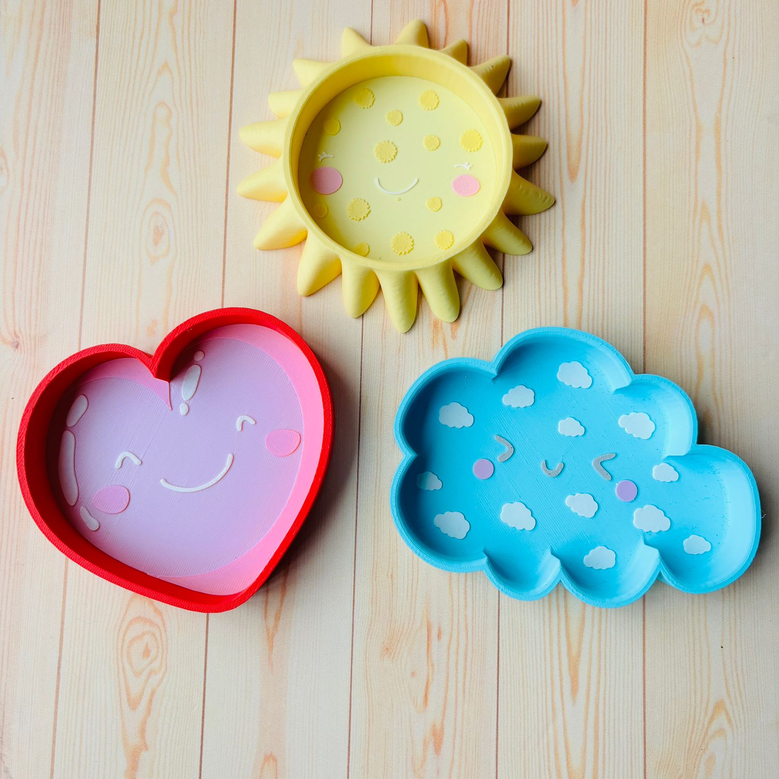 Kit de bandejitas para sparkles de corazon,nube y sol