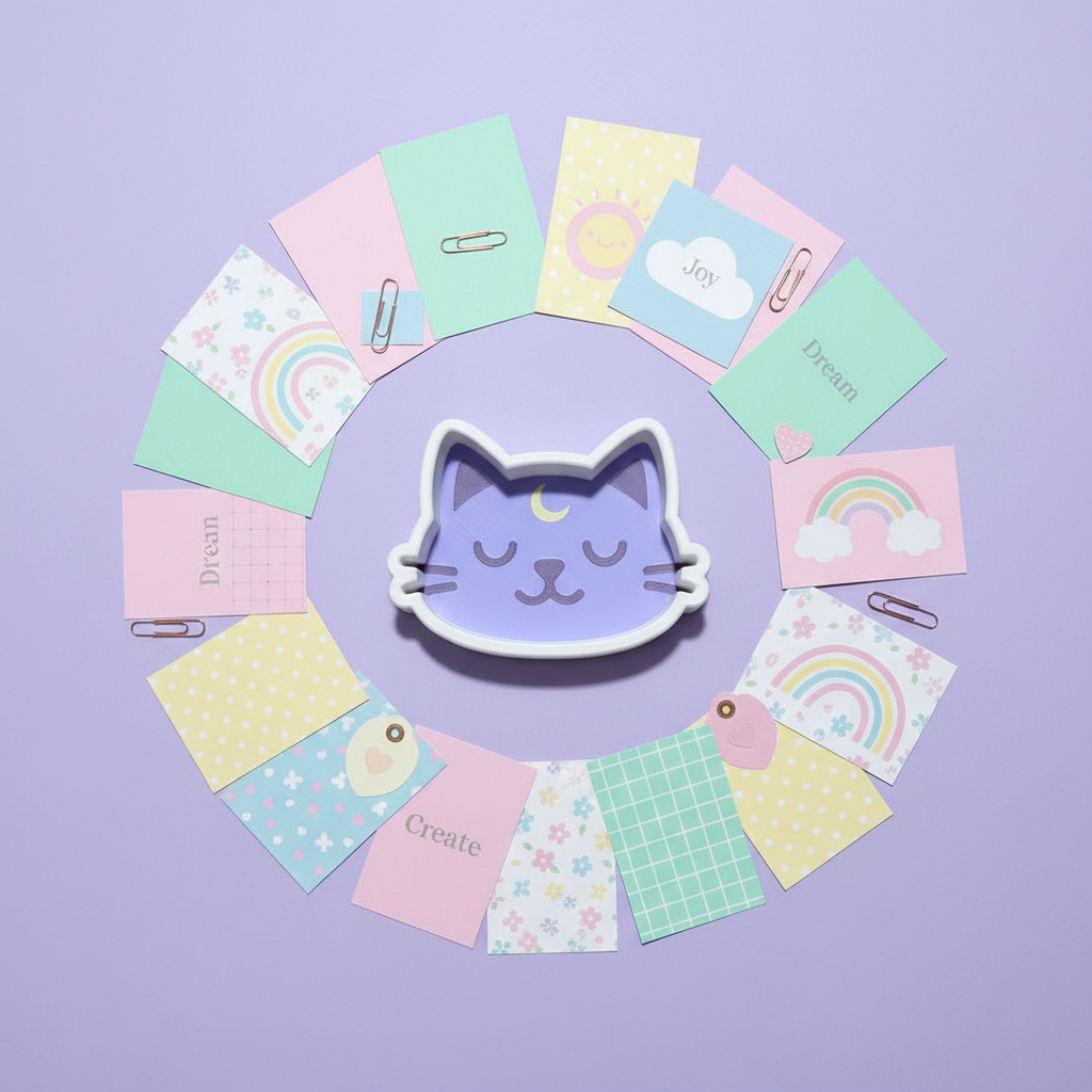 Bandejitas para sparkles de Gatito Morado